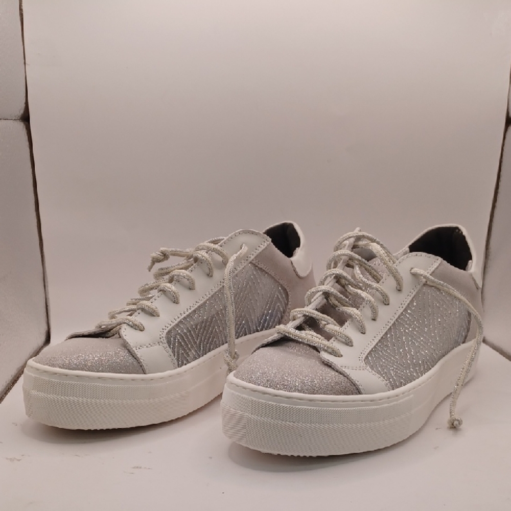 NEW P448 Thea Platform Sneakers In Pinot Metallic Women Size 39EU 8US